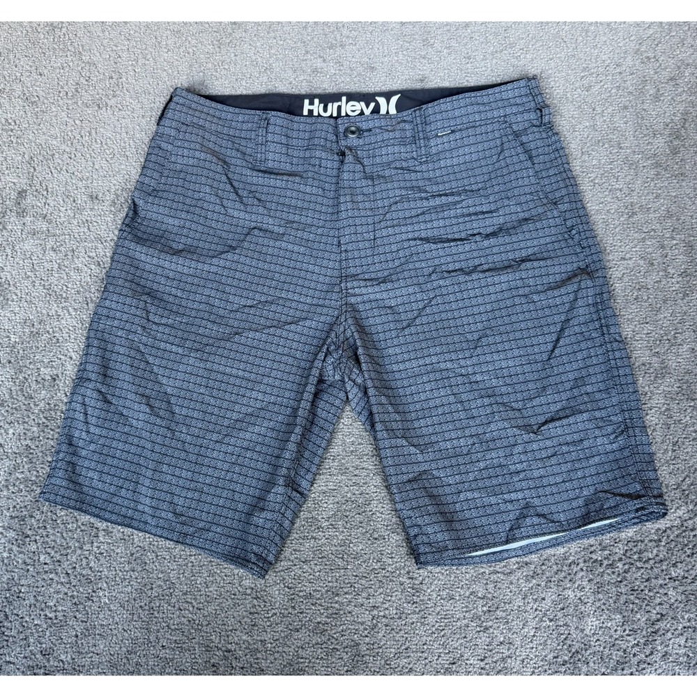 Hurley Mens Grey Black Geometric Hybrid Board Shorts Size 34 MWS0003390